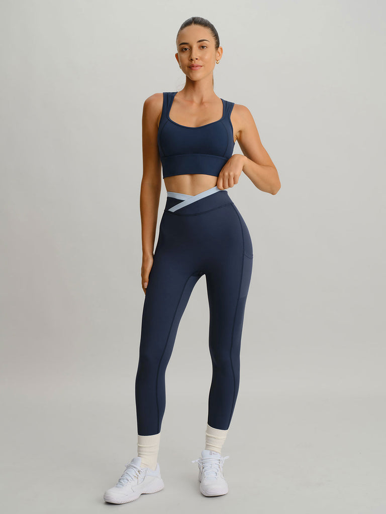 Women Knitted Nylon Sports Bras Sustainable Yoga Tops - BERLOOK
