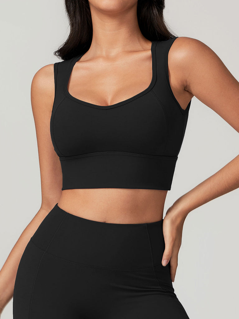 Women Knitted Nylon Sports Bras Sustainable Yoga Tops - BERLOOK