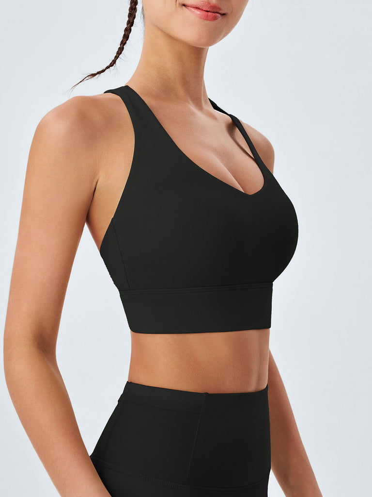 Women Knitted Nylon Sports Bras Sustainable Yoga Tops - BERLOOK