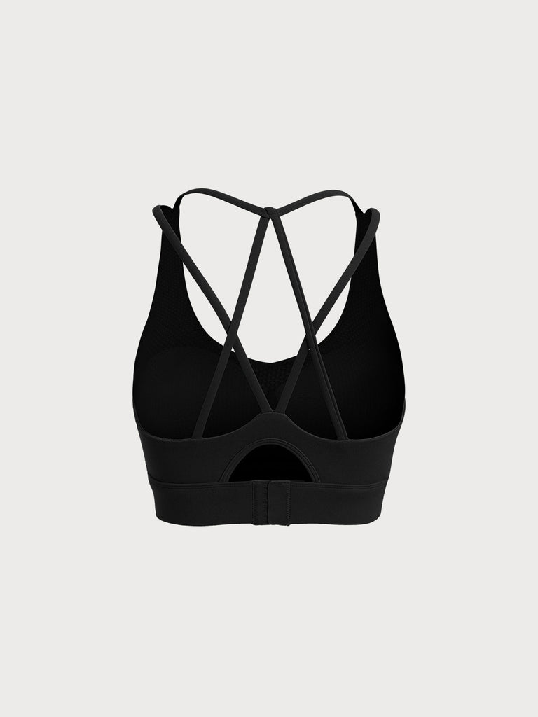 Women Knitted Nylon Sports Bras Sustainable Yoga Tops - BERLOOK