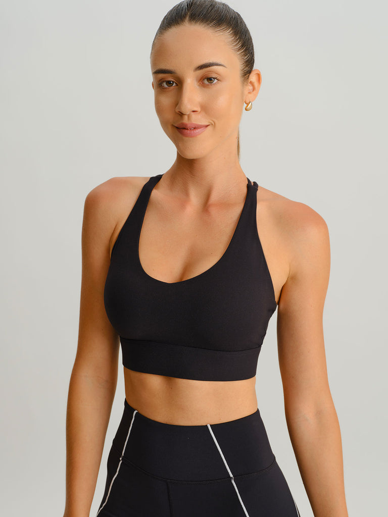 Women Knitted Nylon Sports Bras Sustainable Yoga Tops - BERLOOK