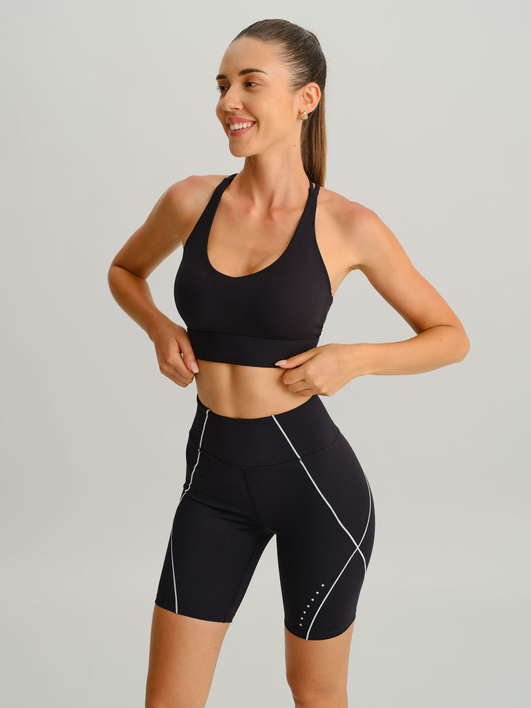 Women Knitted Nylon Sports Bras Sustainable Yoga Tops - BERLOOK