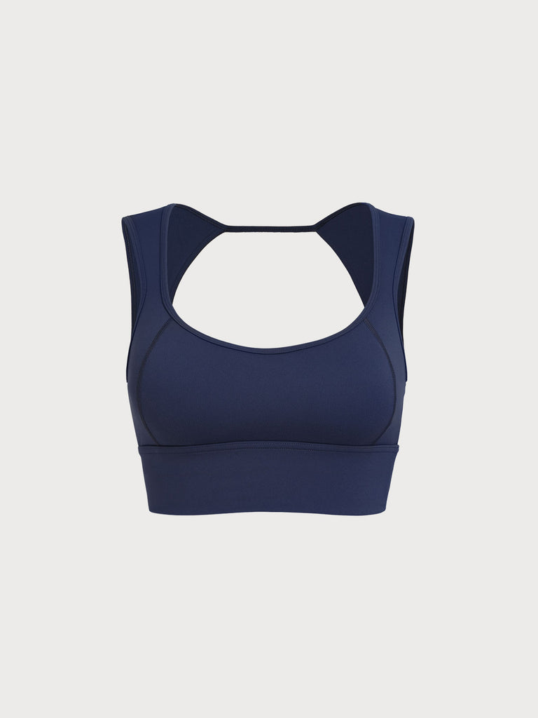 Women Knitted Nylon Sports Bras Sustainable Yoga Tops - BERLOOK