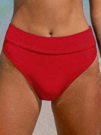 Women Knitted Nylon Surf Bottoms Red Sustainable Surfing Clothes - BERLOOK