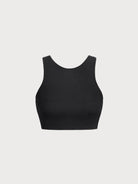 Women Knitted Nylon Surf Tops Black Sustainable Surfing Clothes - BERLOOK