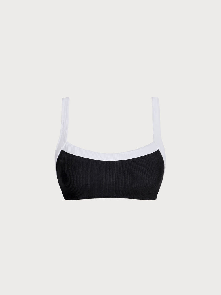 Women Knitted Nylon Surfing Tops Black Sustainable Surfing Clothes - BERLOOK