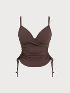 Women Knitted Nylon Tankini Tops Coffee Sustainable Plus Size Tankinis - BERLOOK