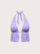 Women Knitted Nylon Tankini Tops Purple Sustainable Tankinis - BERLOOK