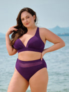 Women Knitted Nylon Tankini Tops Sustainable Plus Size Bikinis - BERLOOK