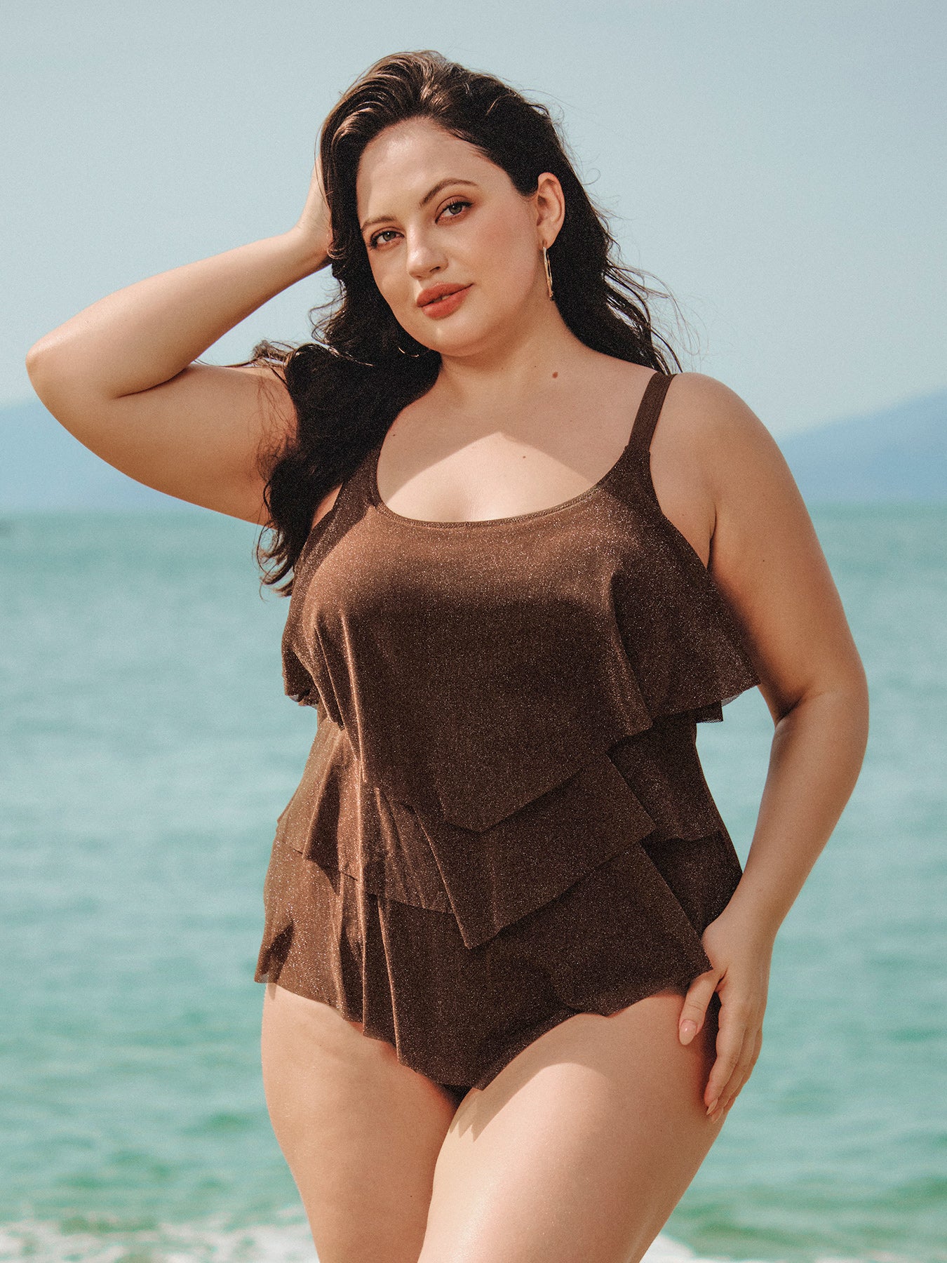 Women Knitted Nylon Tankini Tops Sustainable Plus Size Tankinis - BERLOOK