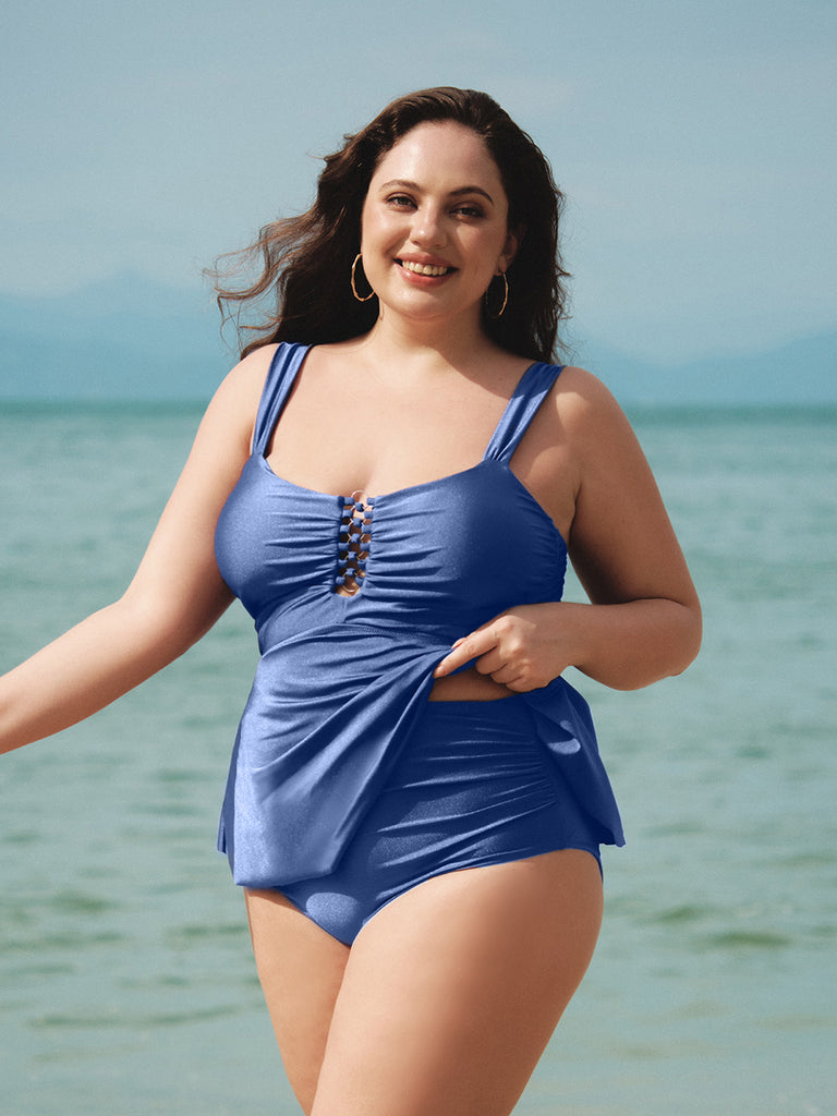 Women Knitted Nylon Tankini Tops Sustainable Plus Size Tankinis - BERLOOK