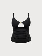 Women Knitted Nylon Tankini Tops 女式针织尼龙坦基 Black Sustainable Plus Size Tankinis - BERLOOK
