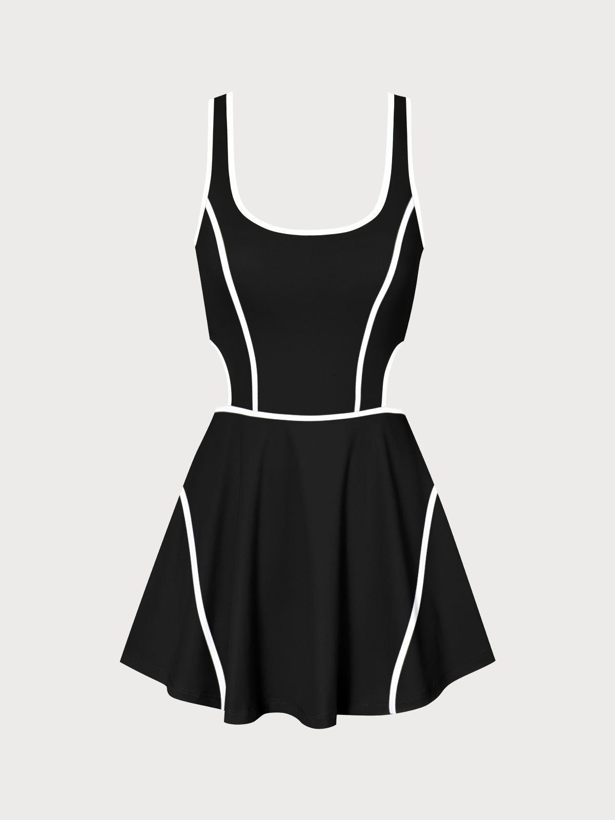 Black Contrast Cutout Tennis Dress - Light Support & Reviews - Black - Sustainable Active Dresses&Jumpsuit | BERLOOK Black Contrast Cutout Tennis Dress - Light Support & Reviews - Black - Sustainable Active Dresses&Jumpsuit | BERLOOK