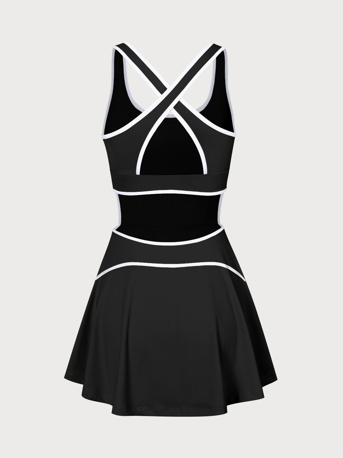 Black Contrast Cutout Tennis Dress - Light Support & Reviews - Black - Sustainable Active Dresses&Jumpsuit | BERLOOK Black Contrast Cutout Tennis Dress - Light Support & Reviews - Black - Sustainable Active Dresses&Jumpsuit | BERLOOK