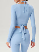 Women Knitted Nylon Yoga Jackets Light Blue Sustainable - BERLOOK