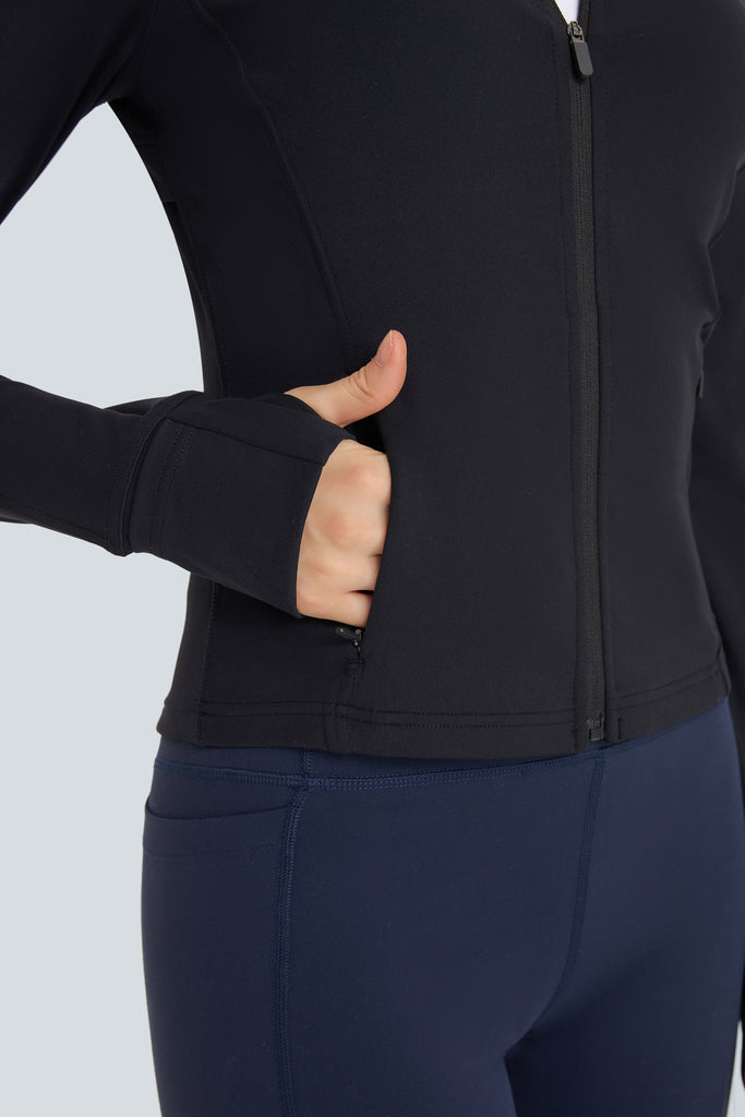 Women Knitted Nylon Yoga Jackets Sustainable Yoga Tops - BERLOOK