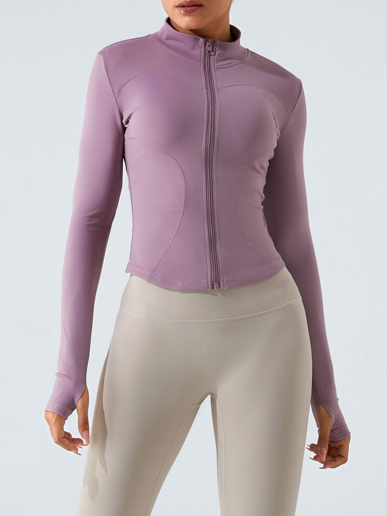 Women Knitted Nylon Yoga Jackets Sustainable Yoga Tops - BERLOOK