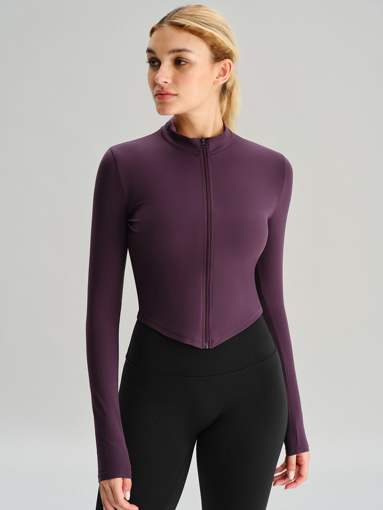 Women Knitted Nylon Yoga Jackets Sustainable Yoga Tops - BERLOOK