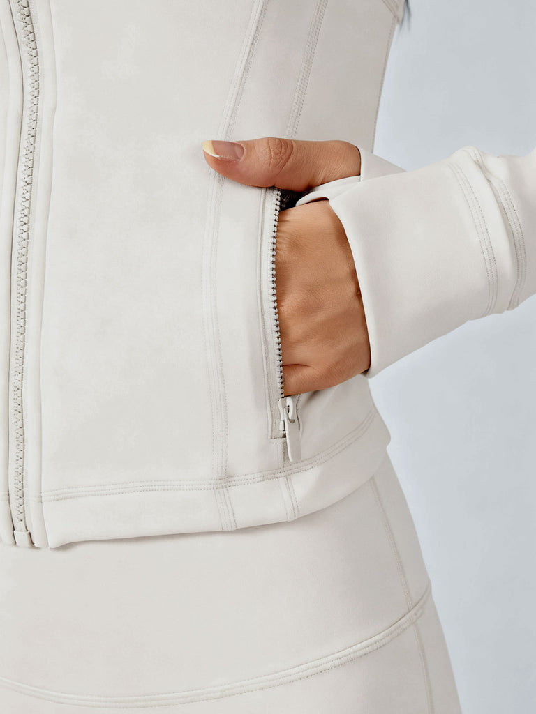 Women Knitted Nylon Yoga Jackets Sustainable Yoga Tops - BERLOOK