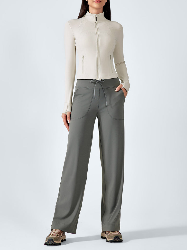 Women Knitted Nylon Yoga Jackets Sustainable Yoga Tops - BERLOOK