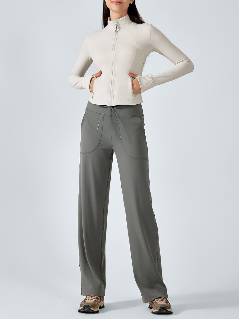 Women Knitted Nylon Yoga Jackets Sustainable Yoga Tops - BERLOOK