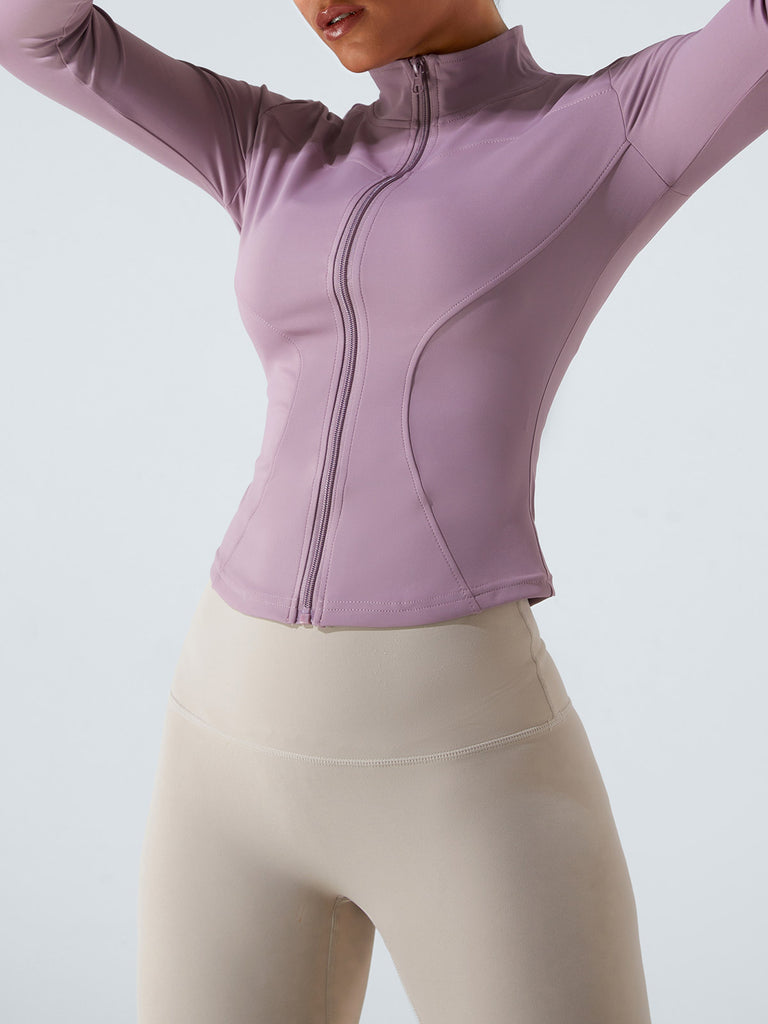 Women Knitted Nylon Yoga Jackets Sustainable Yoga Tops - BERLOOK