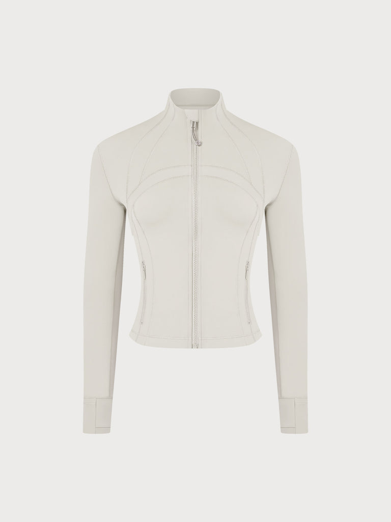Women Knitted Nylon Yoga Jackets Sustainable Yoga Tops - BERLOOK