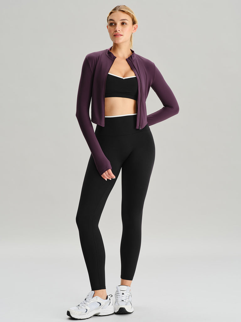 Women Knitted Nylon Yoga Jackets Sustainable Yoga Tops - BERLOOK