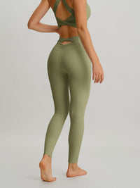 Women Knitted Nylon Yoga Leggings Green Sustainable Yoga Bottoms - BERLOOK