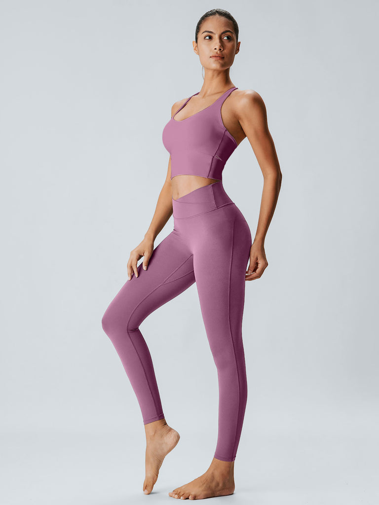 Women Knitted Nylon Yoga Leggings Sustainable Yoga Bottoms - BERLOOK