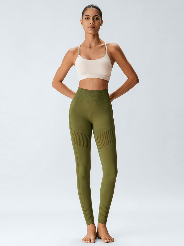Women Knitted Nylon Yoga Leggings Sustainable Yoga Bottoms - BERLOOK