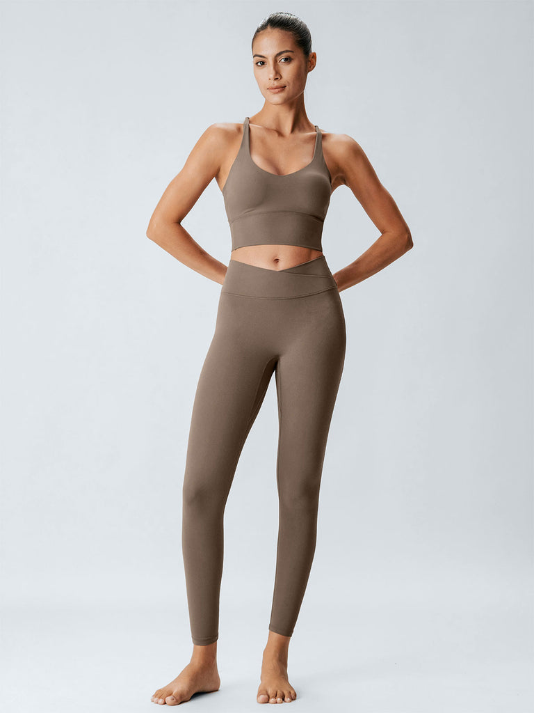 Women Knitted Nylon Yoga Leggings Sustainable Yoga Bottoms - BERLOOK