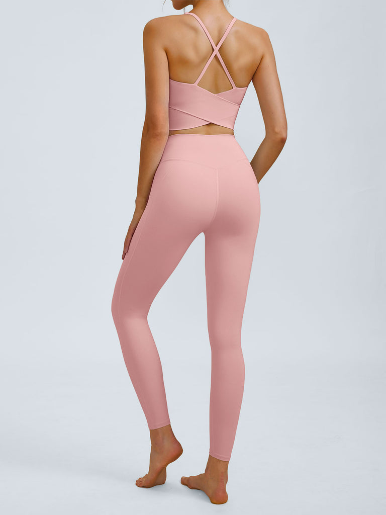 Women Knitted Nylon Yoga Leggings Sustainable Yoga Bottoms - BERLOOK