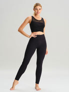 Women Knitted Nylon Yoga Leggings Sustainable Yoga Bottoms - BERLOOK