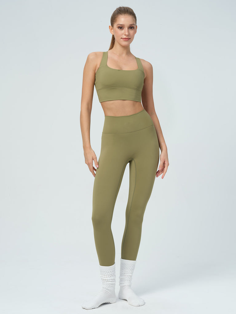 Women Knitted Nylon Yoga Leggings Sustainable Yoga Bottoms - BERLOOK