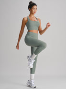 Women Knitted Nylon Yoga Leggings Sustainable Yoga Bottoms - BERLOOK