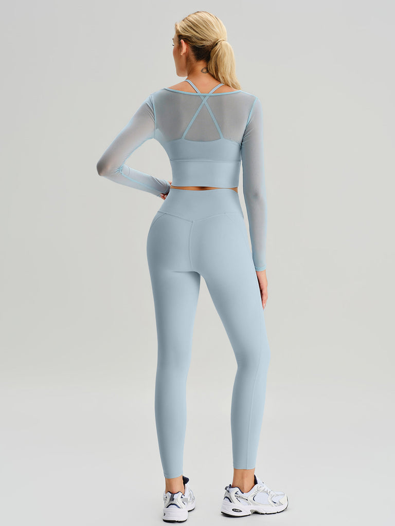 Women Knitted Nylon Yoga Leggings Sustainable Yoga Bottoms - BERLOOK