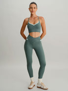 Women Knitted Nylon Yoga Leggings Sustainable Yoga Bottoms - BERLOOK