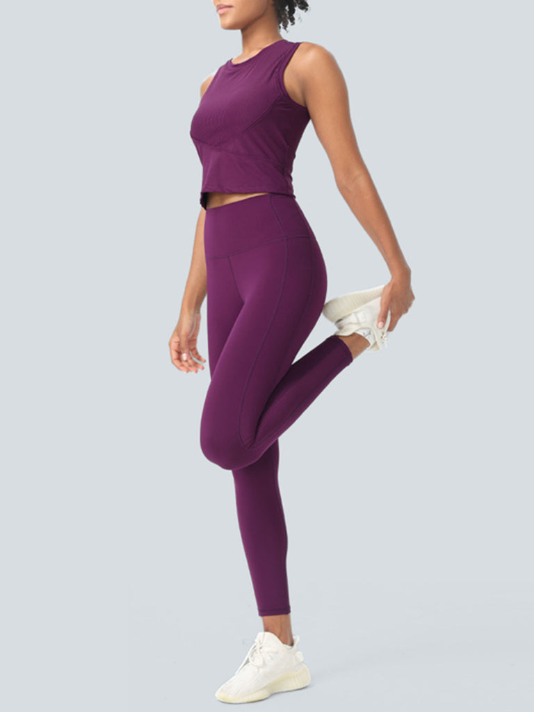 Women Knitted Nylon Yoga Leggings Sustainable Yoga Bottoms - BERLOOK