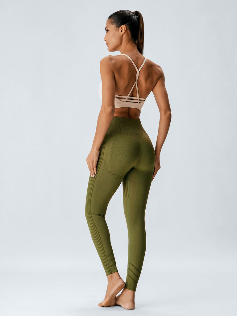 Women Knitted Nylon Yoga Leggings Sustainable Yoga Bottoms - BERLOOK