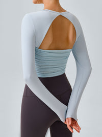 Women Knitted Nylon Yoga Long Sleeve Tops Sustainable Yoga Tops - BERLOOK