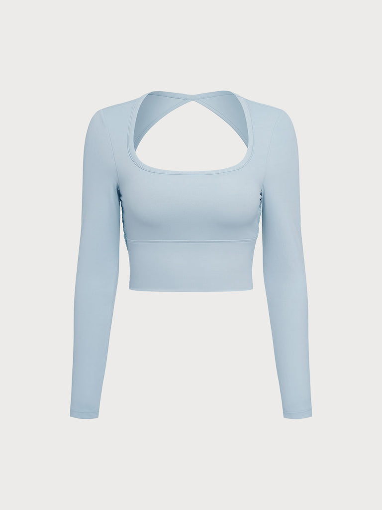 Women Knitted Nylon Yoga Long Sleeve Tops Sustainable Yoga Tops - BERLOOK