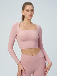 Women Knitted Nylon Yoga Long Sleeve Tops Sustainable Yoga Tops - BERLOOK