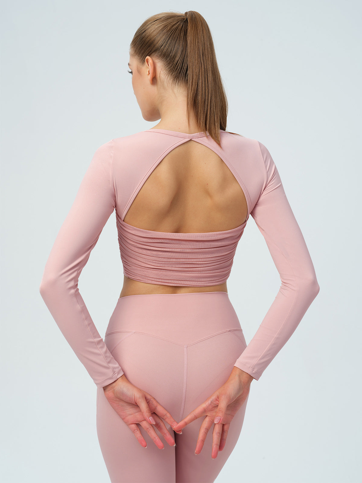 Women Knitted Nylon Yoga Long Sleeve Tops Sustainable Yoga Tops - BERLOOK