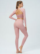 Women Knitted Nylon Yoga Long Sleeve Tops Sustainable Yoga Tops - BERLOOK