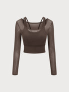Women Knitted Nylon Yoga Long Sleeve Tops Sustainable Yoga Tops - BERLOOK