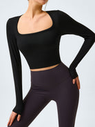 Women Knitted Nylon Yoga Long Sleeve Tops Sustainable Yoga Tops - BERLOOK