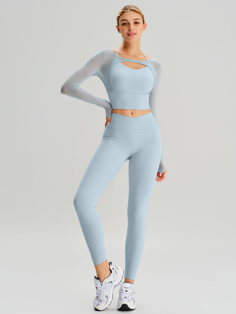 Women Knitted Nylon Yoga Long Sleeve Tops Sustainable Yoga Tops - BERLOOK