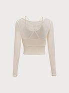 Women Knitted Nylon Yoga Long Sleeve Tops Sustainable Yoga Tops - BERLOOK