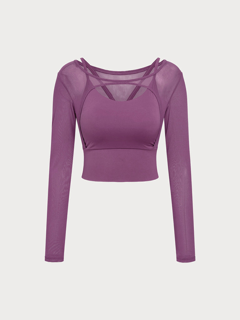 Women Knitted Nylon Yoga Long Sleeve Tops Sustainable Yoga Tops - BERLOOK